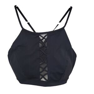 Lululemon Shoreline Top‎ Black W2AQ3S Mesh High Neck Gorp Swim Workout Hiking